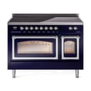 Nostalgie II Noblesse 48″ Induction Range  (Triple Glass Door, Midnight Blue, Chrome) view 1