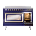 Nostalgie II Noblesse 48″ Induction Range  (Triple Glass Door, Midnight Blue, Brass) view 5