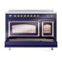Nostalgie II Noblesse 48″ Induction Range  (Triple Glass Door, Midnight Blue, Brass) view 6