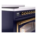 Nostalgie II Noblesse 48″ Induction Range  (Triple Glass Door, Midnight Blue, Brass) view 7