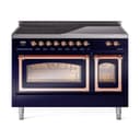 Nostalgie II Noblesse 48″ Induction Range  (Triple Glass Door, Midnight Blue, Copper) view 1