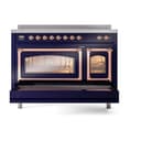 Nostalgie II Noblesse 48″ Induction Range  (Triple Glass Door, Midnight Blue, Copper) view 6