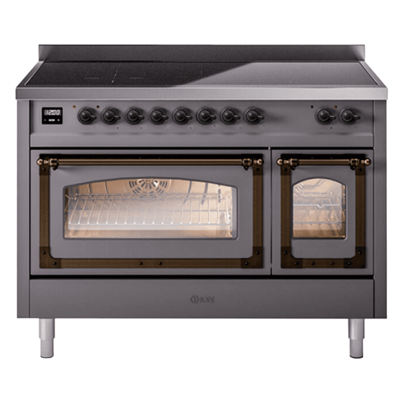 Nostalgie II Noblesse 48″ Induction Range (Triple Glass Door, Graphite Matte, Burnished)
