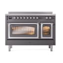 Nostalgie II Noblesse 48″ Induction Range  (Triple Glass Door, Graphite Matte, Chrome) view 2