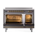 Nostalgie II Noblesse 48″ Induction Range  (Triple Glass Door, Graphite Matte, Brass) view 3