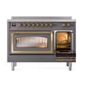 Nostalgie II Noblesse 48″ Induction Range  (Triple Glass Door, Graphite Matte, Brass) view 5