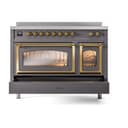 Nostalgie II Noblesse 48″ Induction Range  (Triple Glass Door, Graphite Matte, Brass) view 6