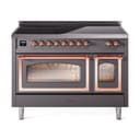 Nostalgie II Noblesse 48″ Induction Range  (Triple Glass Door, Graphite Matte, Copper) view 1