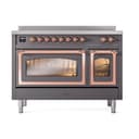 Nostalgie II Noblesse 48″ Induction Range  (Triple Glass Door, Graphite Matte, Copper) view 2