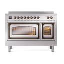 Nostalgie II Noblesse 48″ Induction Range  (Triple Glass Door, Stainless Steel, Burnished) view 2