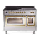 Nostalgie II Noblesse 48″ Induction Range  (Triple Glass Door, Stainless Steel, Brass) view 1