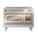 Nostalgie II Noblesse 48″ Induction Range  (Triple Glass Door, Stainless Steel, Brass) view 2