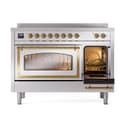 Nostalgie II Noblesse 48″ Induction Range  (Triple Glass Door, Stainless Steel, Brass) view 5