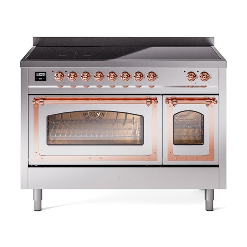 Nostalgie II Noblesse 48″ Induction Range (Triple Glass Door, Stainless Steel, Copper)