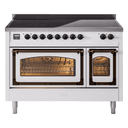 Nostalgie II Noblesse 48″ Induction Range  (Triple Glass Door, White, Burnished) view 1