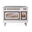 Nostalgie II Noblesse 48″ Induction Range  (Triple Glass Door, White, Burnished) view 2