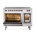 Nostalgie II Noblesse 48″ Induction Range  (Triple Glass Door, White, Burnished) view 4