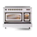 Nostalgie II Noblesse 48″ Induction Range  (Triple Glass Door, White, Burnished) view 6