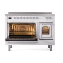 Nostalgie II Noblesse 48″ Induction Range  (Triple Glass Door, White, Chrome) view 4