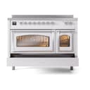 Nostalgie II Noblesse 48″ Induction Range  (Triple Glass Door, White, Chrome) view 6