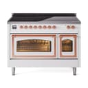 Nostalgie II Noblesse 48″ Induction Range  (Triple Glass Door, White, Copper) view 1
