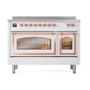Nostalgie II Noblesse 48″ Induction Range  (Triple Glass Door, White, Copper) view 2