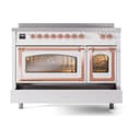 Nostalgie II Noblesse 48″ Induction Range  (Triple Glass Door, White, Copper) view 6
