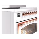 Nostalgie II Noblesse 48″ Induction Range  (Triple Glass Door, White, Copper) view 7