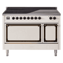 Nostalgie II Noblesse 48″ Induction Range  (Solid Door, Antique White, Burnished) view 1
