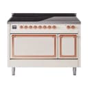 Nostalgie II Noblesse 48″ Induction Range  (Solid Door, Antique White, Copper) view 1