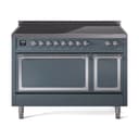 Nostalgie II Noblesse 48″ Induction Range  (Solid Door, Blue Grey, Chrome) view 1