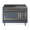 Nostalgie II Noblesse 48″ Induction Range  (Solid Door, Blue Grey, Brass) view 1