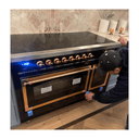 Nostalgie II Noblesse 48″ Induction Range  (Solid Door, Glossy Black, Copper) view 3