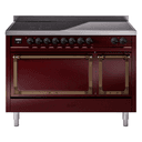 Nostalgie II Noblesse 48″ Induction Range  (Solid Door, Burgundy, Burnished) view 1