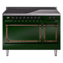 Nostalgie II Noblesse 48″ Induction Range  (Solid Door, Emerald Green, Burnished) view 1