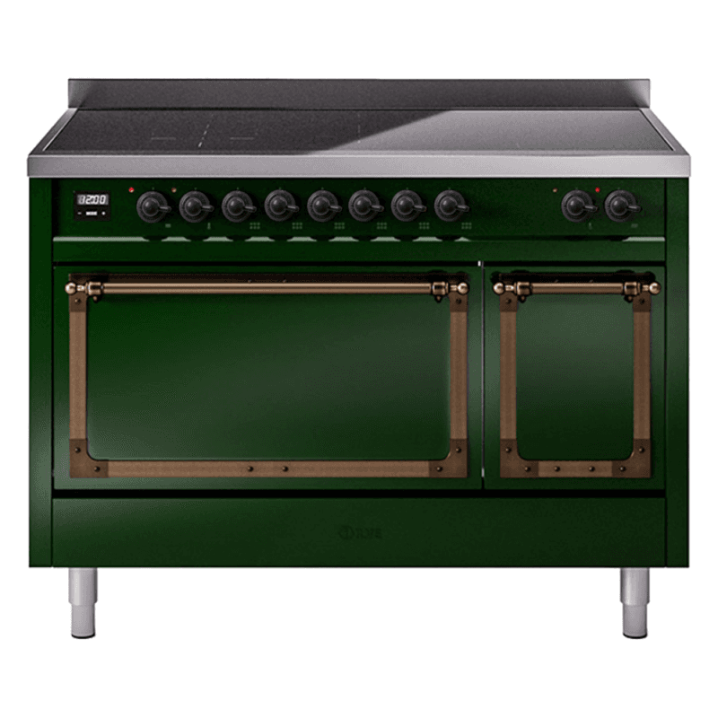 Nostalgie II Noblesse 48″ Induction Range (Solid Door, Emerald Green, Burnished)