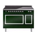 Nostalgie II Noblesse 48″ Induction Range  (Solid Door, Emerald Green, Chrome) view 1