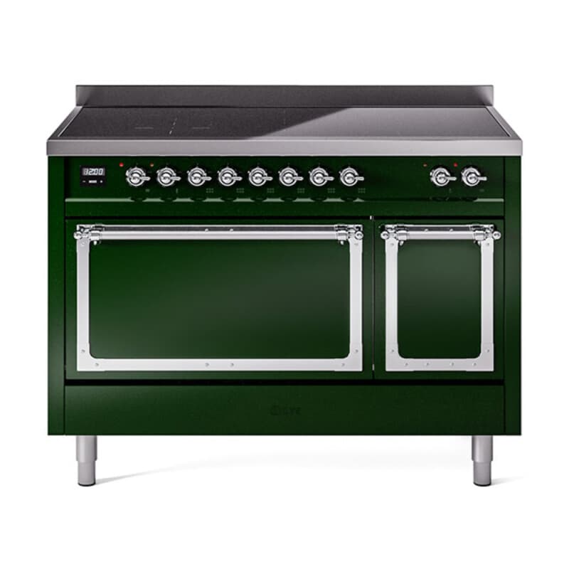 Nostalgie II Noblesse 48″ Induction Range (Solid Door, Emerald Green, Chrome)
