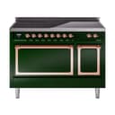 Nostalgie II Noblesse 48″ Induction Range  (Solid Door, Emerald Green, Copper) view 1