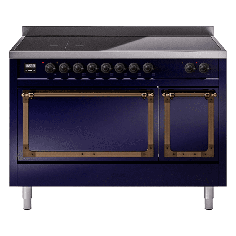 Nostalgie II Noblesse 48″ Induction Range (Solid Door, Midnight Blue, Burnished)