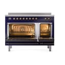 Nostalgie II Noblesse 48″ Induction Range  (Solid Door, Midnight Blue, Burnished) view 2