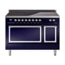 Nostalgie II Noblesse 48″ Induction Range  (Solid Door, Midnight Blue, Chrome) view 1