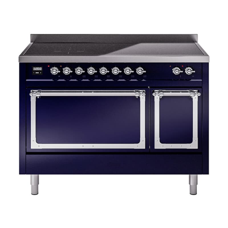 Nostalgie II Noblesse 48″ Induction Range (Solid Door, Midnight Blue, Chrome)