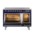 Nostalgie II Noblesse 48″ Induction Range  (Solid Door, Midnight Blue, Chrome) view 2
