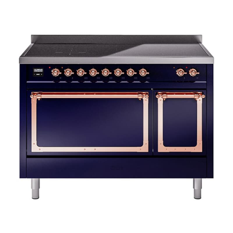 Nostalgie II Noblesse 48″ Induction Range  (Solid Door, Midnight Blue, Copper)