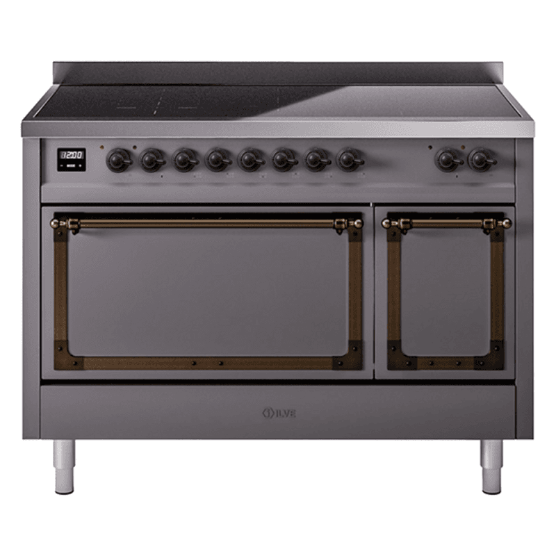 Nostalgie II Noblesse 48″ Induction Range (Solid Door, Graphite Matte, Burnished)