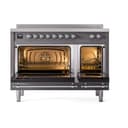 Nostalgie II Noblesse 48″ Induction Range  (Solid Door, Graphite Matte, Chrome) view 2