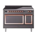 Nostalgie II Noblesse 48″ Induction Range  (Solid Door, Graphite Matte, Copper) view 1