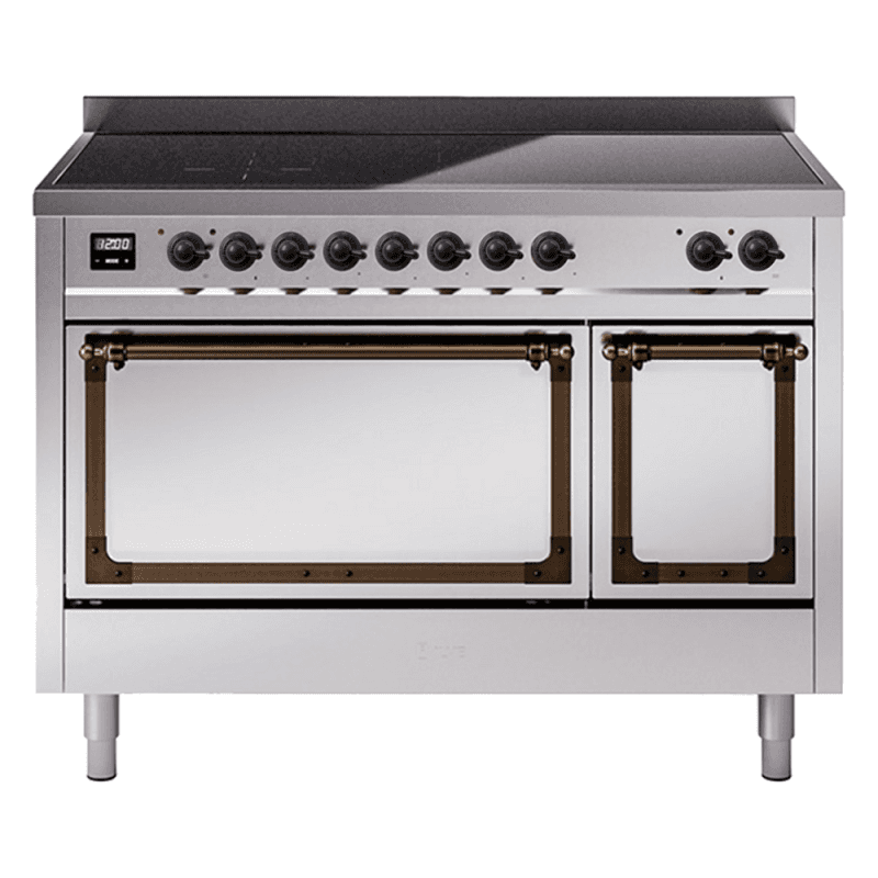 Nostalgie II Noblesse 48″ Induction Range (Solid Door, Stainless Steel, Burnished)
