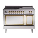 Nostalgie II Noblesse 48″ Induction Range  (Solid Door, Stainless Steel, Brass) view 1